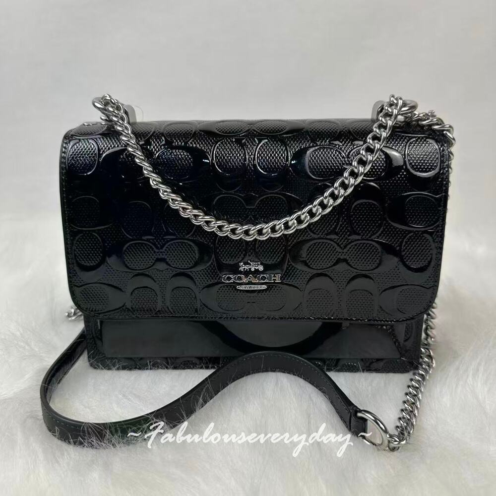 Coach Klare Crossbody Bag In Signature Leather/Silver/Black CDY99 NWT
